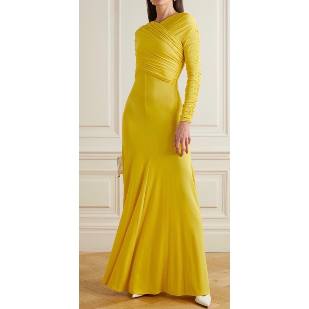 TOVE RUCHED STRETCH JERSEY MAXI DRESS